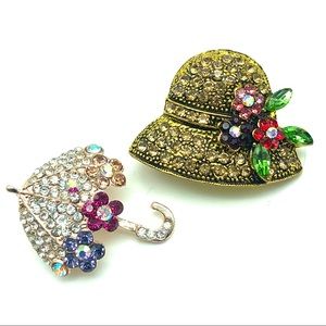 👒☂ Two cute brooches ☂️👒